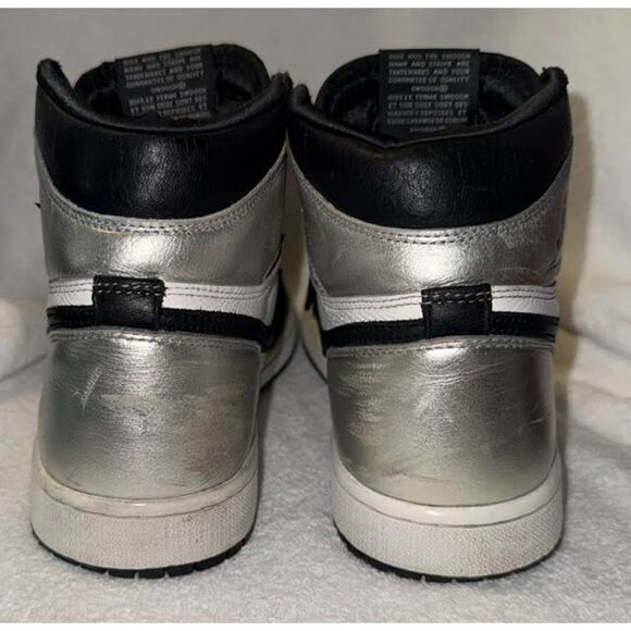 Air Jordan 1 High OG 'Silver Toe' Women's Size 9 Pre-owned Sneakers - Picture 7 of 8